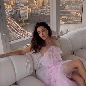 The Bar Henri Gown Sparkle Blanc Tulle Glitter White